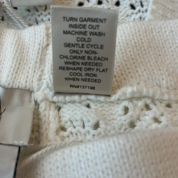 NWT Joie 2 Pc Set Crochet Wide Leg Pants And Tank Top SZ XS SZ L White - Picture 7 of 8